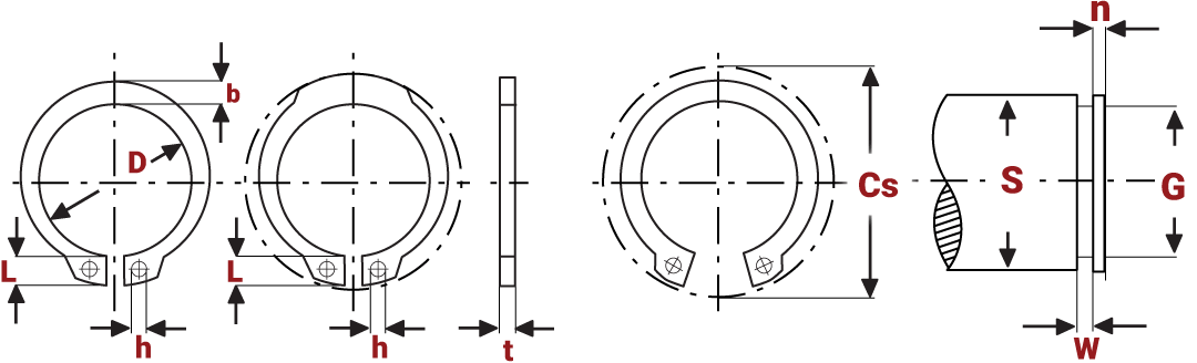 thumbnail image 2 of 65Mn Black Oxide External C-Clips – 3mm To 75mm Shaft Retaining Rings DIN471 2 of 5